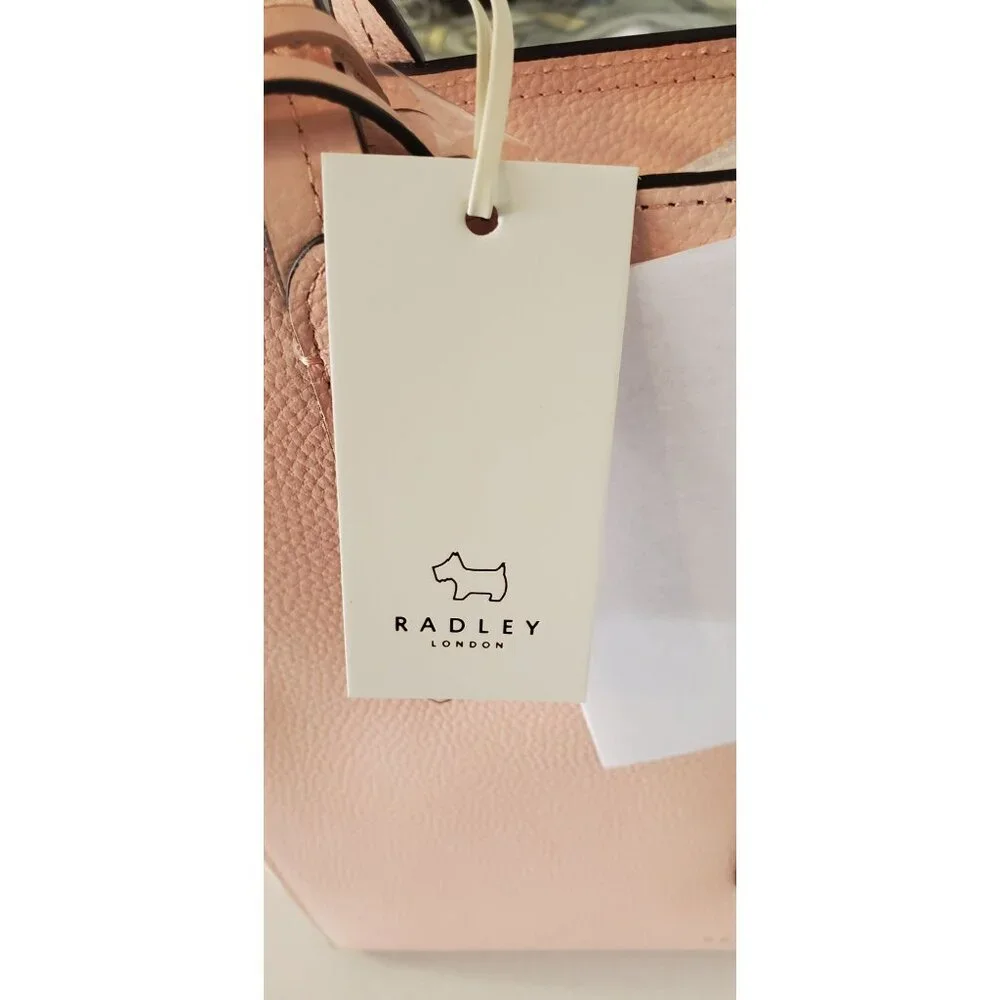 Radley London Leather Tote Bag With Structured Design & Dual Top Handles (Melon) - Picture 7 of 11